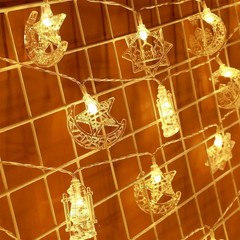 Ramadan Moon Star 10/20 LED String Fairy Lights EID Mubarak Lamp Muslim Decor UK