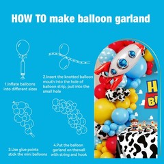 Cowboy and Space Birthday Decorations for Boys, Cartoon Theme Party Toy