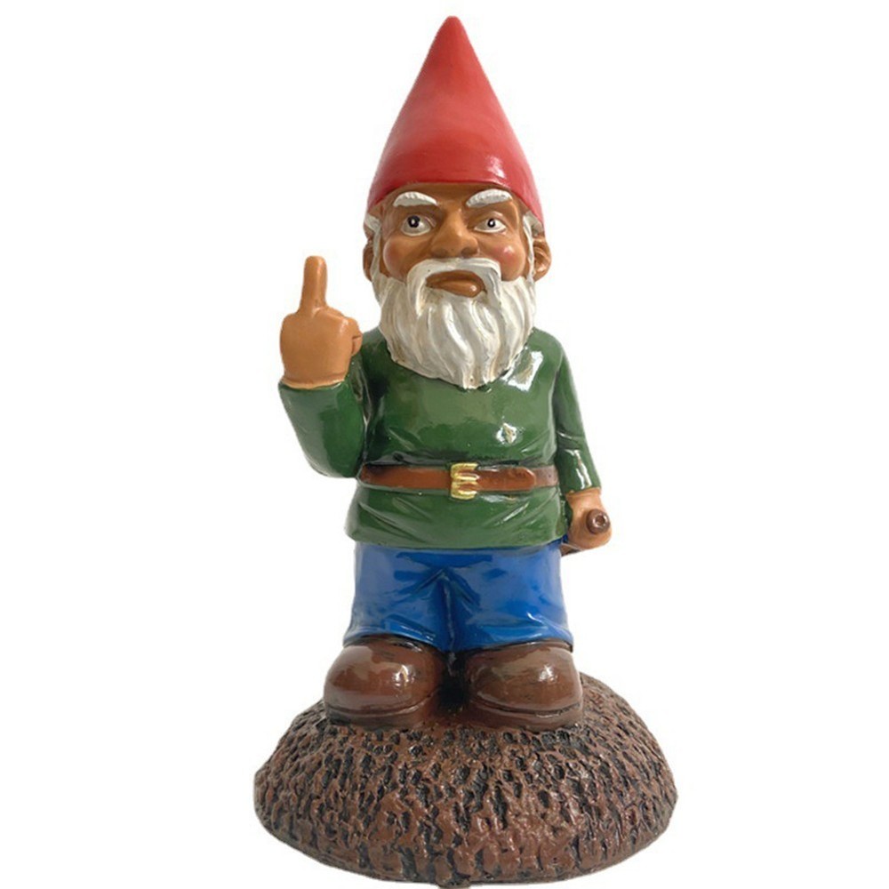 Resin Garden Gnome Statue with Humorous Design for Indoor Outdoor Decor