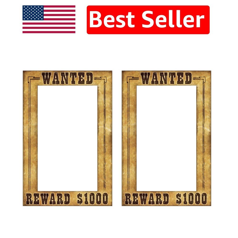 2-Pack Cowboy Themed Photo Frames – Ideal for Wild West Party Fun (23½» x 15½»)
