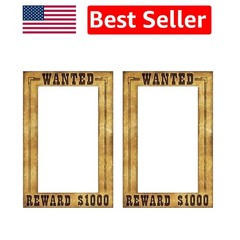 2-Pack Cowboy Themed Photo Frames – Ideal for Wild West Party Fun (23½» x 15½»)