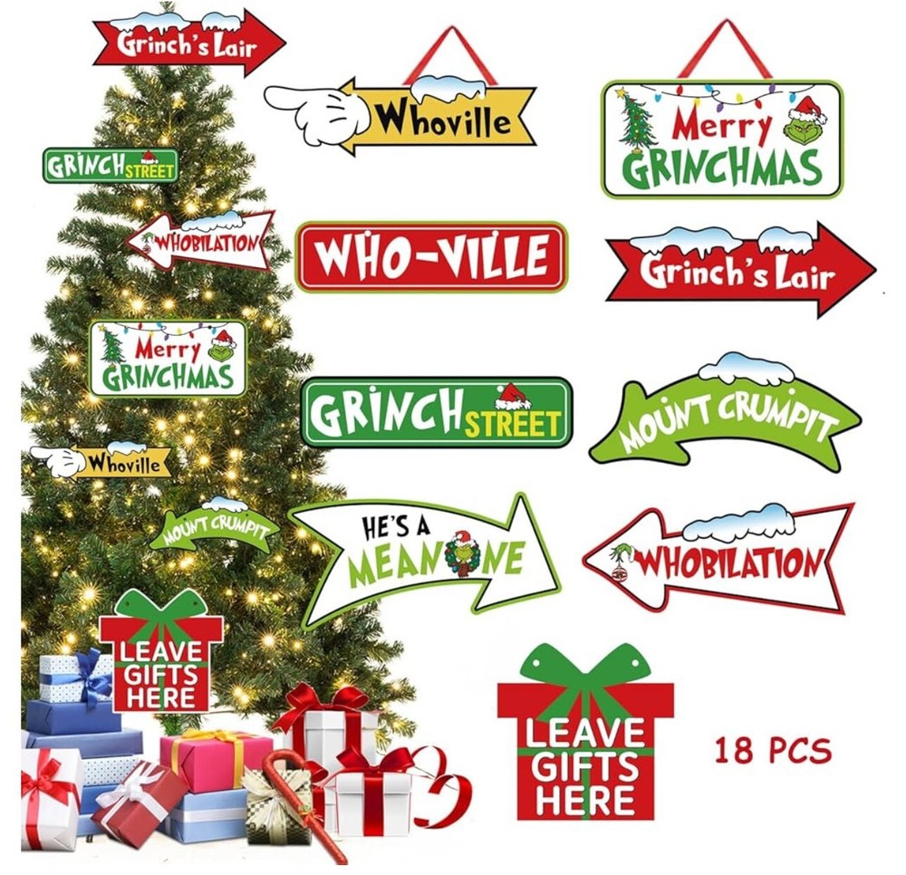 18 pc How the Grinch Stole Christmas Photo Prop Kit – New
