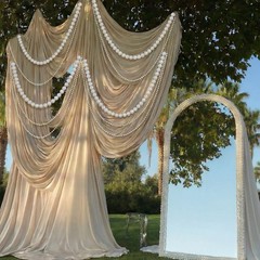 3 Pcs Giant Wedding Pearl Bead Garland 9.84 ft 13.12 ft White Jumbo Ball Bead…