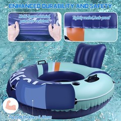 Inflatable River Tube Float, 53″ Pool Float Adult, River Tubes for Floating H…