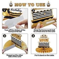 Happy 65th Birthday Table Honeycomb Centerpieces Cheers to 65th Birthday 65 Y…