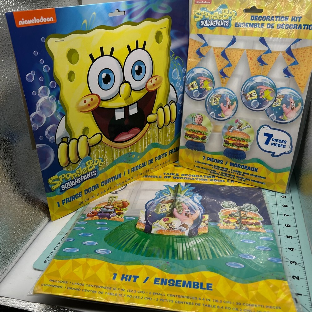 SpongeBob Squarepants Party Decorations Door Curtain, Table Decor, Hanging Decor