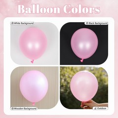 60pcs Pink and White Balloons 12inch with Clear Pastel Pearl Pink Balloons fo…