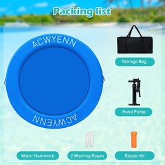 ACWYENN 6/8/10/12FT Inflatable Water Hammock Lake Floats for Adults Round Flo…