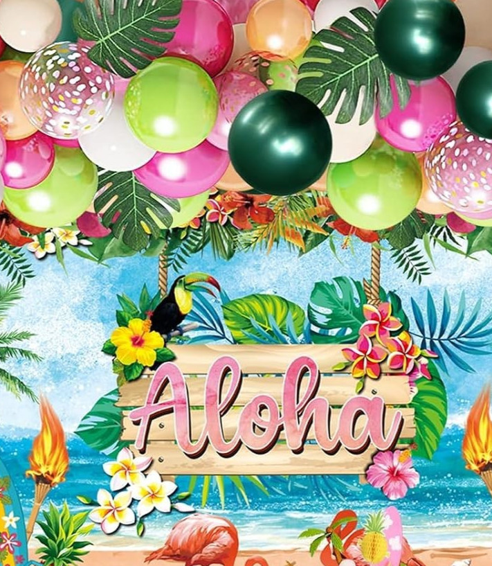 159 pcs Hawaiian Luau Tropical Aloha Beach Summer Pool Party Decorations Set NEW