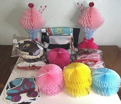 60 piece 50s Party Supplies/Decor-banner,photo drop,headbands,glasses,and More!