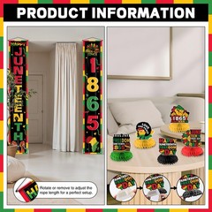 Juneteenth Decorations, 24Pcs Juneteenth Party Supplies Set with Happy Juneteent