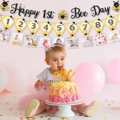 Elegant 3PC Bumble Bee First Birthday Decoration – Lightweight & Vibrant