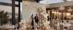 10x10ft Wrinkle Beige Backdrop Curtains for Parties, 2 Panels 5x10ft Silky