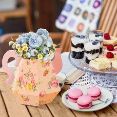 6 Pcs Tea Party Decorations 6.7» Flower Boxes Centerpiece Princess Centerpie…