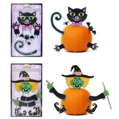 Halloween Wooden Pumpkin Decoration Set Easy and Quick Poke In Kit