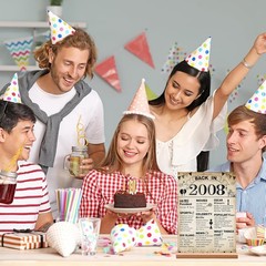 18th Birthday Party Decorations for Boy, Vintage Back in 2008 Poster Acrylic …
