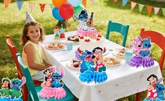 3D Stitch Honeycomb Centerpieces 9 Pcs Birthday Party Table Decoration Supplies