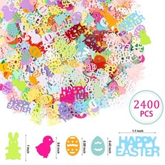 3.2oz 3000 PCS Easter Confetti Rabbit Egg Chicken Glitter Metallic Foil Scatter