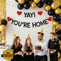 RICHHHA Black Welcome Home Banner