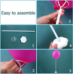 Balloon Stand Kit, 15 Pack Balloon Stick Holder with Base for Table Top Centerpi
