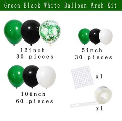 Green Black White Balloon Garland Arch Kit – Green Black White Balloons Green…