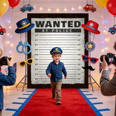 Mugshot Backdrop 5x7ft Police Lineup Backdrop Vinyl Height Chart Wanted Sign