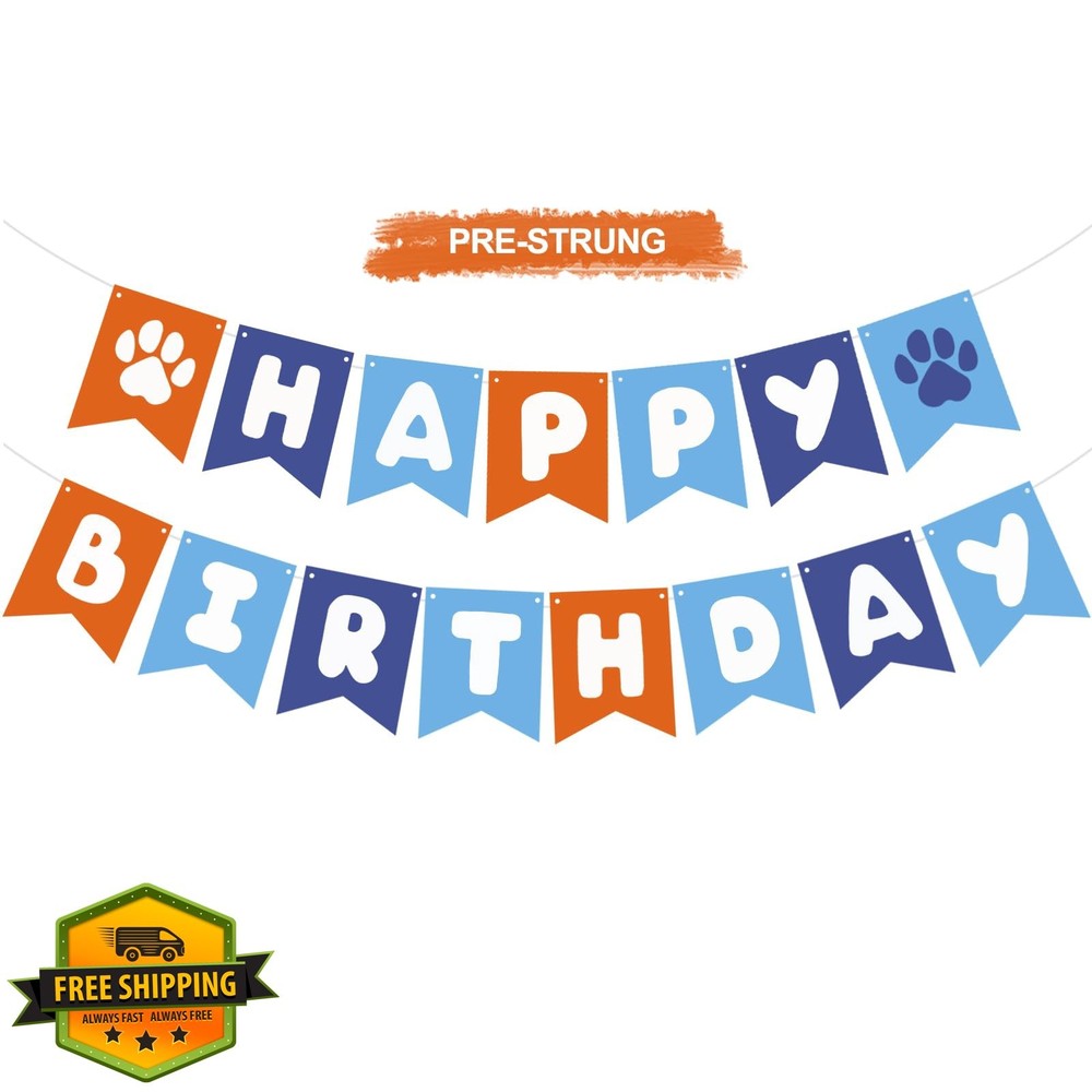 RICHHHA Blue Orange Birthday Banner