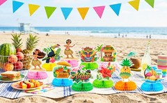 Hawaii Party Decoration Luau Honeycomb Centerpiece Tropical Table Party Supplies