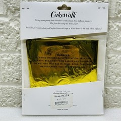 NEW‼ Cakewalk «PARTY» Gold Mylar Baloons Set of 5-14″ Letters • Easy Self Seal‼