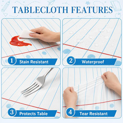 3 Pack Back to School Tablecloth, First Day of School Decorations, Notebook Pape