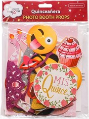 Quinceanera Photo Booth Props – 41-Pc Photobooth Kit with 8 X 10-Inch Sign, 60 A
