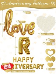 Adeyoo Gold Anniversary Decorations Balloons Banner