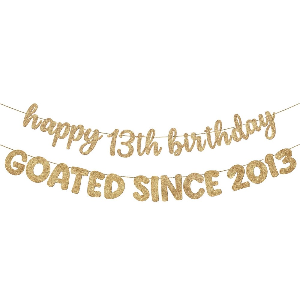 Fulmoon Champagne Gold 13th Birthday Banner