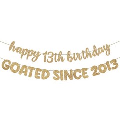 Fulmoon Champagne Gold 13th Birthday Banner