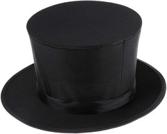 Black Top Hat Magician Collapsible Hat for Kids Teen Boys Birthday Party Comedy