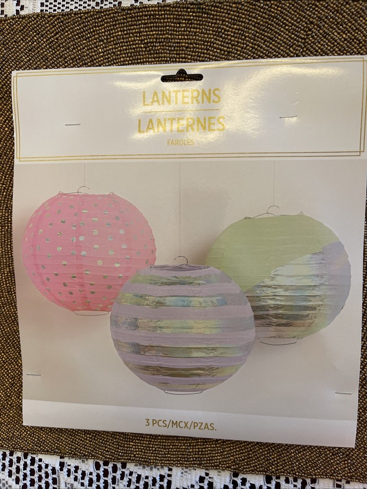 Amscan Pastel Confetti Paper Lanterns (3 Ct) Party Supplies, Multi Color🥳