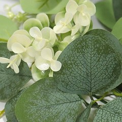 2Pcs(13 Ft) Artificial Eucalyptus Flower Garland with White Rose Flowers,Faux