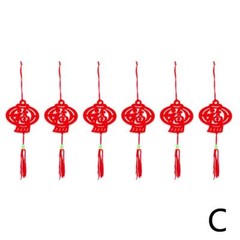6pcs Chinese Lantern Ornaments New Year Flannel Pendant Spring Festival E4