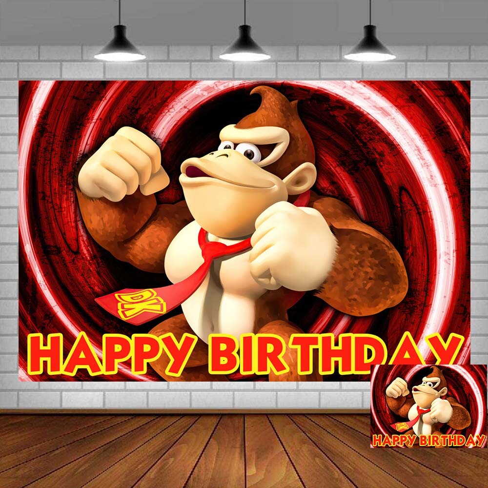 Donkey Kong Party Supplies Birthday Decorations Backdrop Banner Background 5x3ft