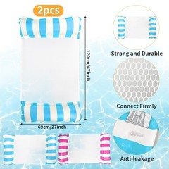 Inflatable Pool Floats Water Hammock for Adult, 2 Pcs Pool Rafts Lounge Chair…