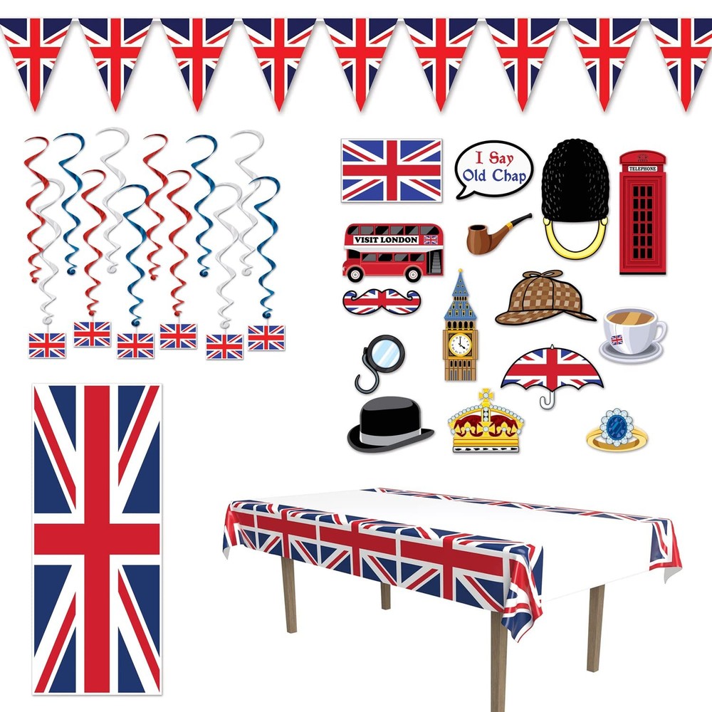 Celebrate in British Style with our 30-Piece UK Party Decorations Bundle – Ta…