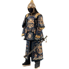 SP13148 Ceremonial Chinese Dragon Armor Sword 18th Century Cardboard Cutout Stan