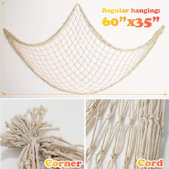2 Pack Cotton Fish Net Decoration Nautical Wall Decor Under the Sea Pirate Party