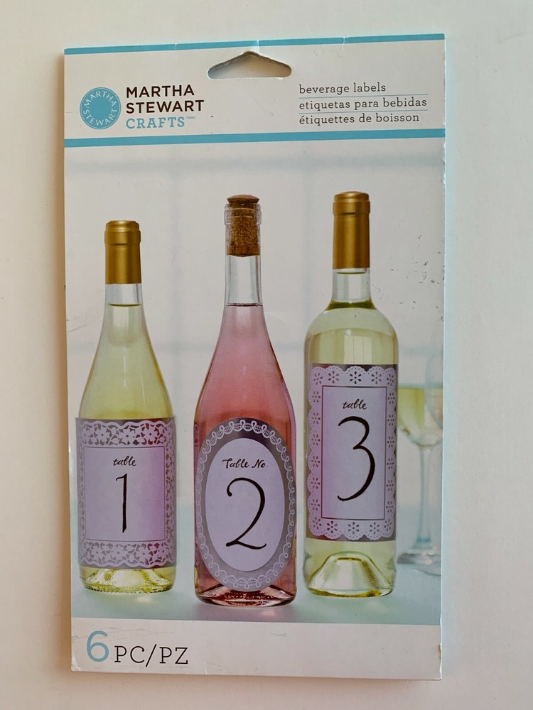 Martha Stewart Crafts Beverage Labels Silver White Wedding Table Numbers
