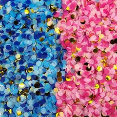 2 Pack Round Baby Gender Reveal Confetti Decorations Pink Blue 160 Grams