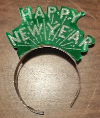 5 Happy New Year Headband Tiaras – Yellow, Green, Gold, Silver & Black