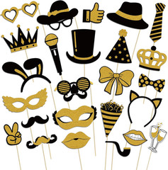 Photo Booth Props, 24PCS Photobooth Props, Funny Photo Props Party Props Access