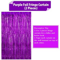 2 Pack Fringe Curtains Foil Shiny Fringe Backdrop Tinsel Door Streamers Foil …