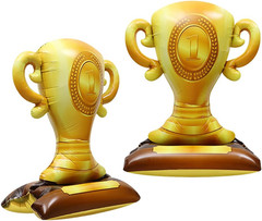 4D Giant Trophy Standing Balloon Gold Champion Foil Balloons,First Prize Balloon