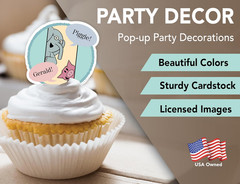 Elephant Piggie Bday Party Kit Banner Cupcake Toppers 42 Pcs (Party Kit)